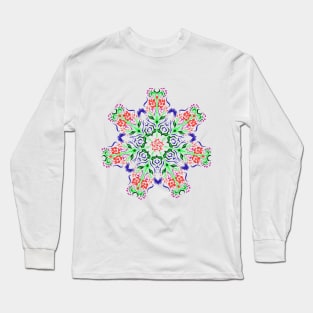 Polish Flower Design Long Sleeve T-Shirt
